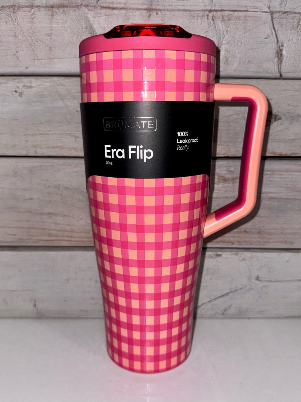 Brumate x Target 40oz ERA Flip - PEACH GINGHAM - 2026 Spring Release NWT